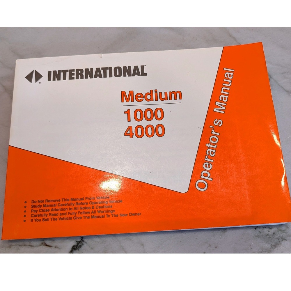 International‎ Medium 1000 4000 Operator's Manual Navistar 1994 Truck Guide